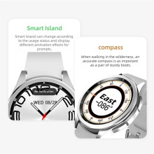 JS Watch 6 Max Watch 1.43 Inch Dual Buttons Men Women Wireless Charging Smartwatch Sports Watch Silver