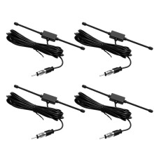 4X Zwarte Universele Auto Boot Stereo AM FM Dipool Antenne Kleefmontage Glas Antenne Radio Antenne
