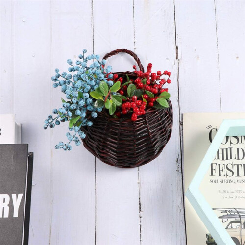 Woven Hanging Basket Wall Fence Hanging Flowerpot Storage Basket Nested Storage Container 2