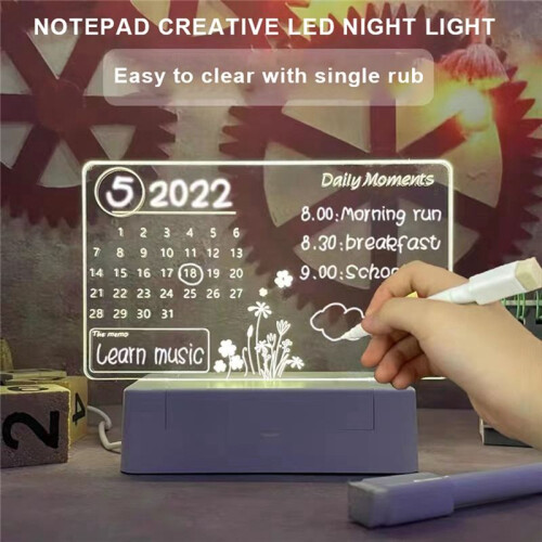 Note Board  LED Night Light USB Message Board Holiday Light with Pen Gift for Decoration Night Lamp 1