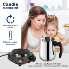 Candle Making Pouring Pot with Electric Hot Plate for Melting Wax, Candle Wax Melting Pot,Making Kit for Adults Beginner US Plug