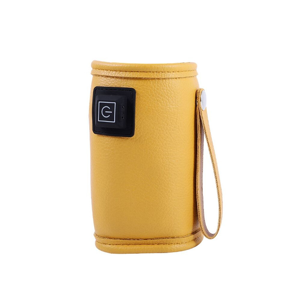 USB Milk Water Warmer Travel Stroller Insulated Bag Baby Nursing Bottle Heater Safe for Outdoor Winter -Yellow