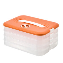 BoîTe à Dumplings BoîTe de Rangement RéFrigéRateur Dumpling CongéLation Multi-Couche Freeze Quick-Freeze Dumpling Box Orange