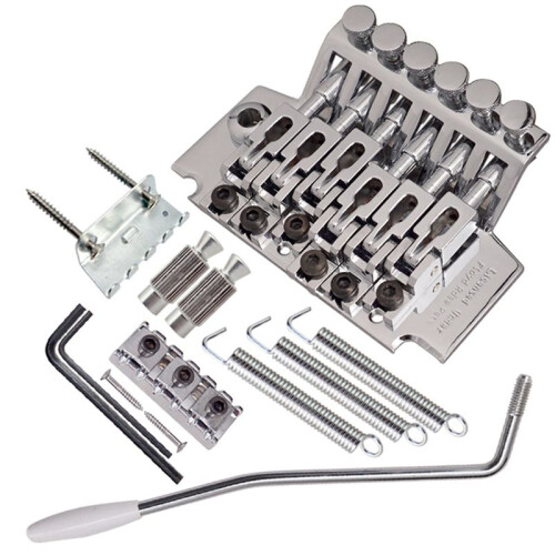 Chrome Electric Guitar Tremolo Bridge Double Locking Systyem/78MM Between the 2 Studs Centers/Strings Through Saddle
