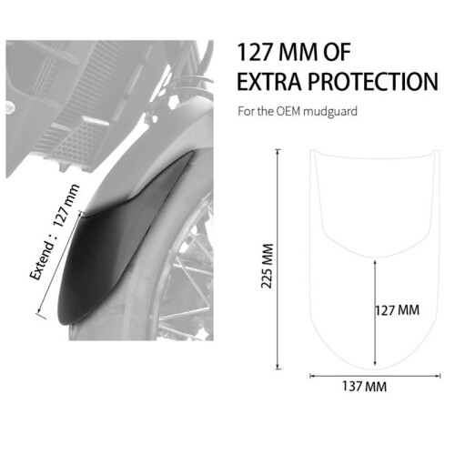 Motorcycle Front  Mudguard Extender Extension for  VFR 1200 X VFR1200X Crosstourer 2012-2015 - 2
