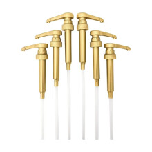 6-Pack Guld Sirap Pump KöK Kaffebar Verktyg Passar 750 Ml Torani, DaVinci Flaskor (Plast)
