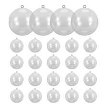 24 Ballen/Partij DIY 80mm Kerstboom Hangende Bal Transparante Bal Transparante Plastic Gevulde Bal Ornament