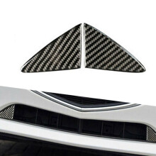 2Pcs Carbon Fiber Front Grille Grill Cover Trim for 3 Axela 2014 2015 2016 Car Front Grille Trim Strips Cover
