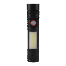 Torcia un LED Torcia Impermeabile Torcia Magnetica Zoom T6 + Torcia COB con Clip Lampada Portatile 18650 Batteria