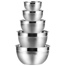 Bol à MéLanger en Acier Inoxydable (Lot de 5) Bol à Salade de Fruits Ensemble de Bols à Salade de Cuisine