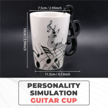 novelty note handle ceramic cup free spectrum coffee milk tea cup personality mug unique musical instrument gift cup