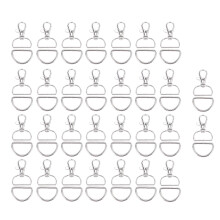 60Pcs Swivel Snap Hooks And D Rings For Lanyard And Sewing Projects (1 inch Inside Width)