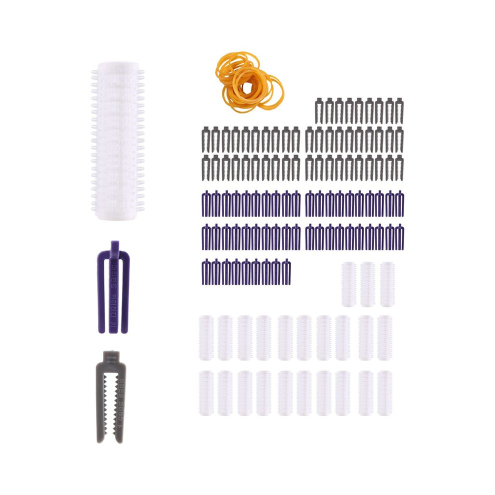 Small Size 24Pcs/Set Salon Nylon Hook & Loop Hair Rollers Set Hair Root Perm Rods Bars Curlers with Clips & Rubber Bands