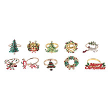Christmas Napkin Rings - Set of 10 Napkin Holder Rings for Holiday Christmas Table Decoration Elk Napkin Buckle