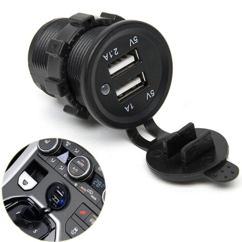 12V Dual Usb Car Cigarette Lighter Socket Splitter Charger Plug Adapter Power 2