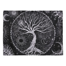TräDtapet MåNe och Svart VäGghäNgande GobeläNg Psykedelisk Mandala StjäRnhimmelsväV Hippietapet