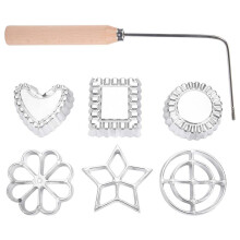 Achappam Form, Bunuelos Form mit Griff, Rosetten Satz, Herz Stern Kreis, Quadratisch, Keksform für Backen in der KüChe, Gebraten