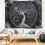 Tree  Moon and Sun Black Wall Hanging  Psychedelic Mandala Starry Sky  Hippie 2