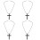 4Pièces Charms Pendants Métal Noir Design Résistant 5