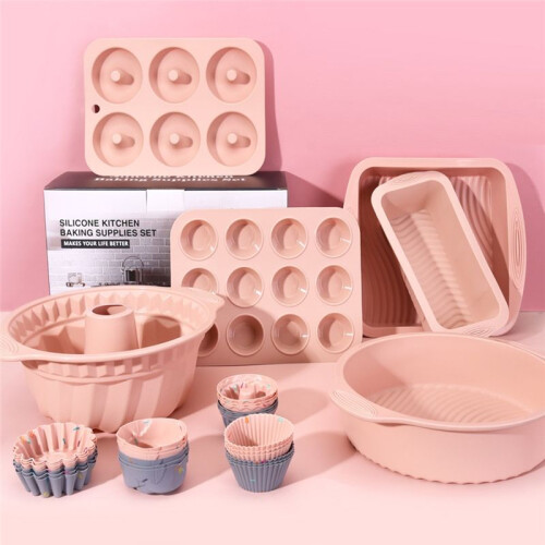 Silikon-Kuchenbackformen und Backformen Silikon-Muffinförmchen Kuchenbacksets Grau 1
