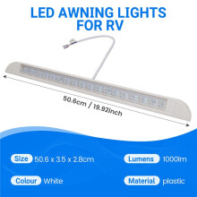 18 LED Awning Light Bar 9W 12V Waterproof 506mm Porch Strip Lamp for Camping Caravan Truck RV Boat