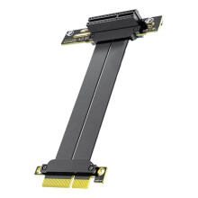PCIe 4.0 X4 Riser-Kabel 90-180 Hoek PCIe-Verlengkabel voor Mining-Platformkaart, Netwerkkaart, Capturekaart, NVMe SSD-Kaart