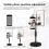 Supporto per Cellulare da Tavolo con Piastra Rotonda e Altezza Regolabile, Supporto per Streaming Live con Specchio, Supporto per Selfie con 2