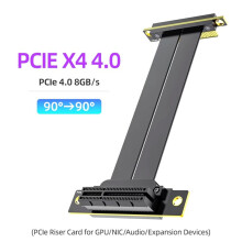 PCIe 4.0 X4 Riser-Kabel, 90-180 Winkel, PCIe-Verlängerungskabel für Mining-Rig-Karten, Netzwerkkarten, Capture-Karten, NVMe-SSD-Karten