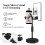 Supporto per Cellulare da Tavolo con Piastra Rotonda e Altezza Regolabile, Supporto per Streaming Live con Specchio, Supporto per Selfie con 7