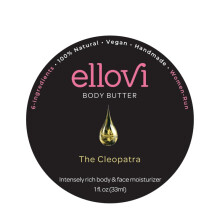 Ellovi All-Natural Body Butter - Cleopatra - Ätbar - Endast 6 Veganska Ingredienser - Ultra-Rik 100% Växtbaserad