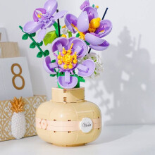 (johnnyjumpup)Sunflower Small Pellet Building Blocks Assembled Bouquet Potted Educational Toys