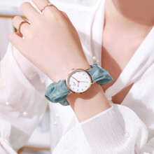 (Blue) Women Fashion Personality Cloth Strap Watch Quartz Movement 37mm Dial Diameter