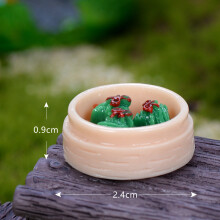 (C) Steamed Resin Miniature Dumpling And Shaomai Food Figurines Cute Landscape Decor Micro
