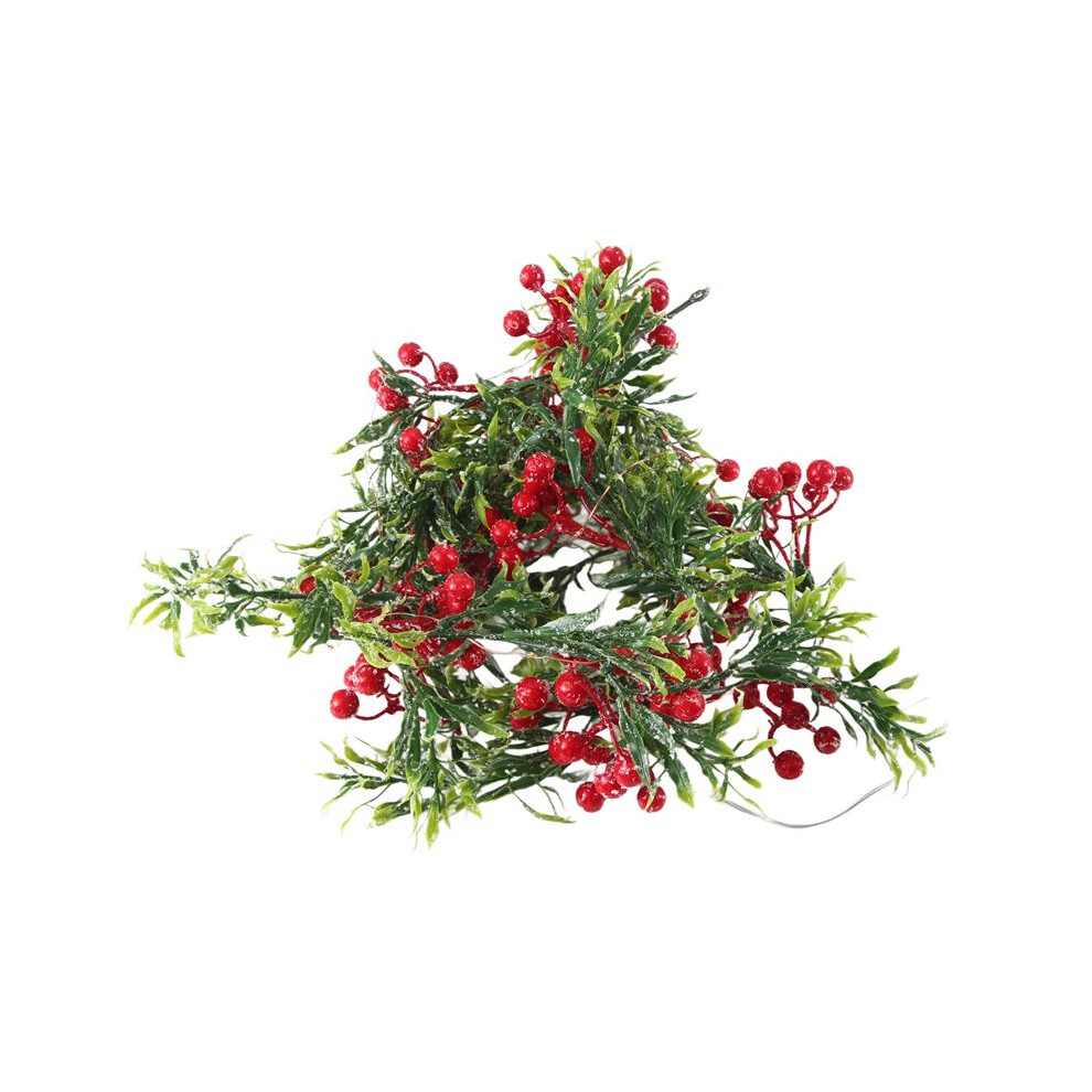 2 Meter 20 Led String Light Outdoor Christmas Pine Leaves Berry Light Led Copper Wire Fairy Garland Patio Decorate Lamp 6034254815008