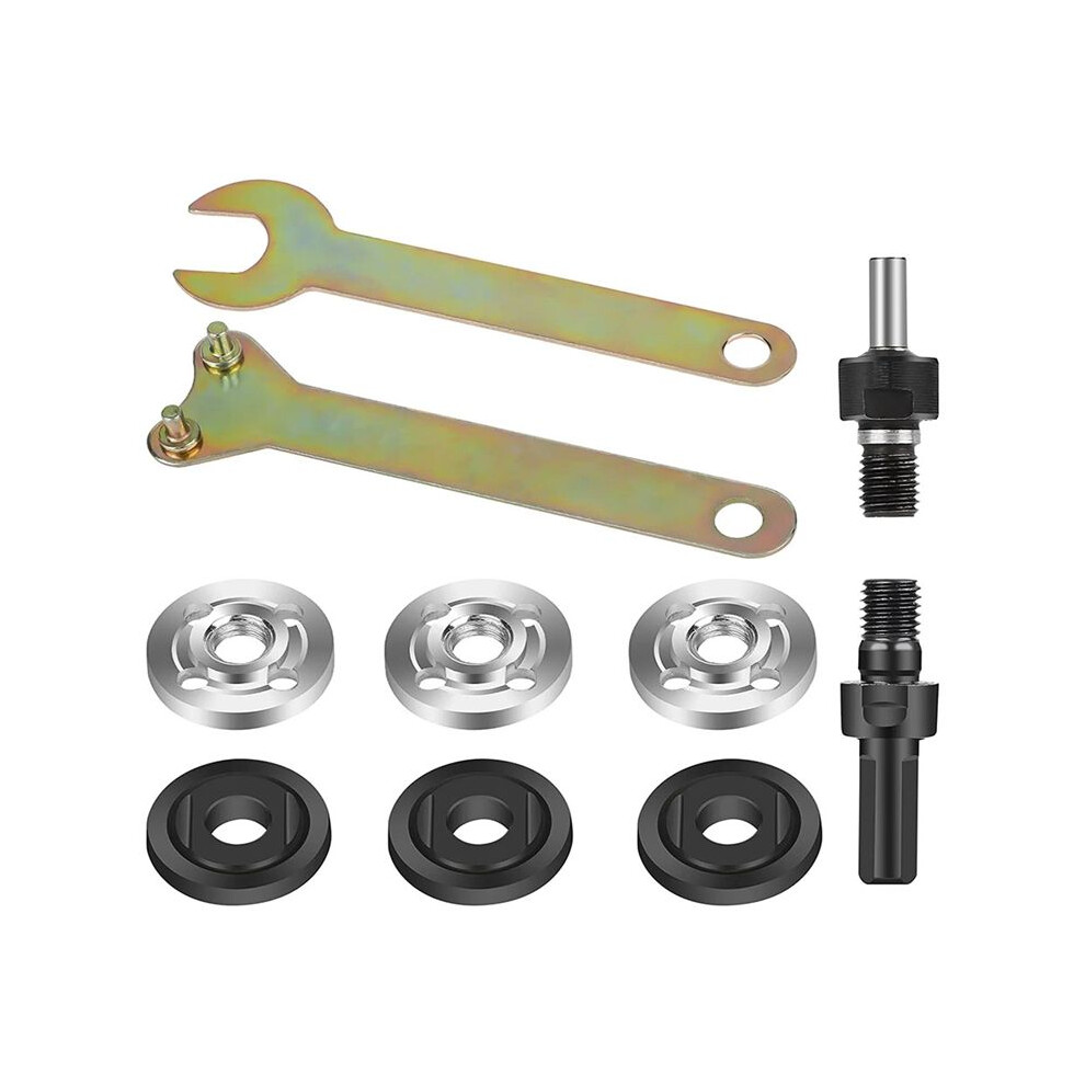 Drill Angle Grinder Adapter, 6Mm/10Mm Arbor Mandrel Adaptor With Flange Nut Parts Set And 2 Spanner Wrench 6031973603763