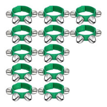 12 Pcs Wrist Band Bells Bracelets Jingle Bells Musical Ankle Bells Rhythm Instrument for Kids Christmas Party Favors-B