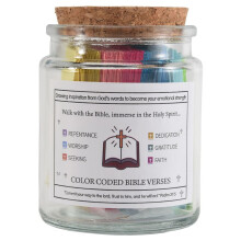Bible Verses in A Jar,Read Me When Bible Verses Jar for Emotions and Feelings,Glass Scripture Prayer Jar with Coloring B