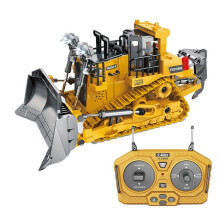 1:24 2.4GHz 9 Channels Remote Control Tractor Toy Bulldozer RC Aluminum Alloy Engineering Tractor Toys for Kids Style B