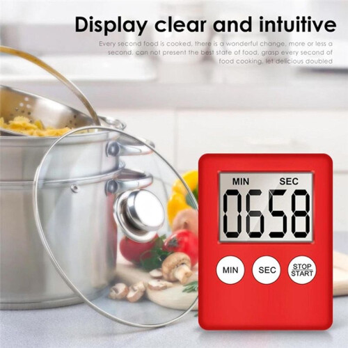 Digital Kitchen Timer, Timer, Egg Timer, Suitable for Work, Sports Timer, Game, Cooking Timer, 2 Pack Red 2