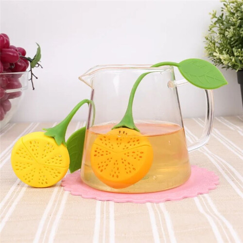 Loose Tea Leaf Strainer Silicone Tea Infuser Teapot Tool Teabag Kettle  Holder Spice Filter Tea Infuser Lemon 1