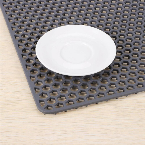 Silicone Sink Protector Mats,Dish Drying Mat Counter Protector, for Kitchen Utensils and Dishes(Gray) 1