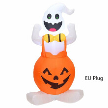 (EU Plug) Inflatable Blow Halloween In Pumpkin Up Outdoor Yard Halloween Led Decor Lights