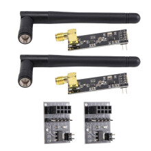 2 Szt. NRF24L01 + PA + Moduł Nadawczo-Odbiorczy LNA RF z Anteną SMA 2.4 GHz 1100 M + Moduł Bezprzewodowy NRF24L01 dla