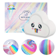 Regenbogen Badebomben Geschenkset, Organische & Natürliche Wolken-Badebomben für Aromatherapie