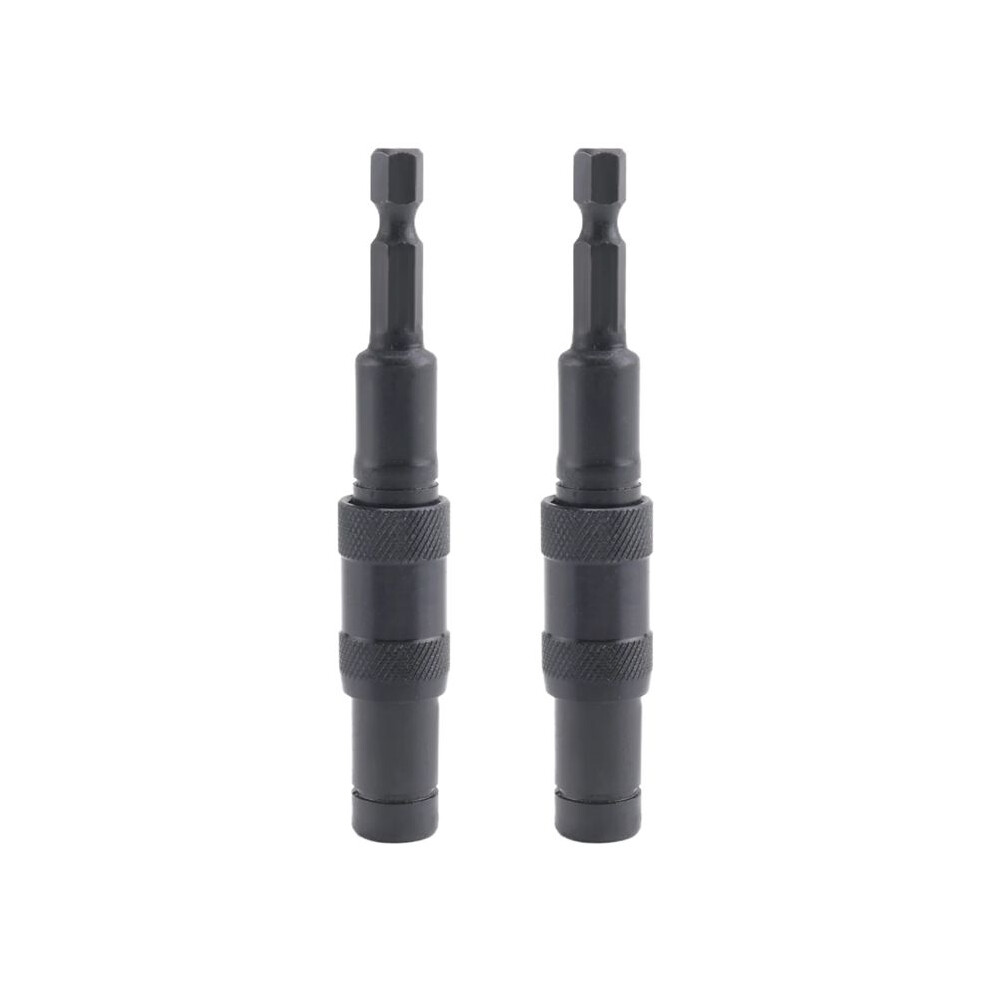 2 Pack Pivoting Bit Tip Holder, Magnetic Screw Drill Tip 1/4Inch Hex Shank, Quick Change Locking Bit Holder (Black) 4713116658107