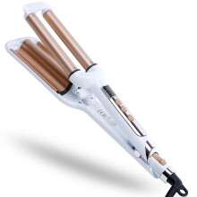 3 Barrel Hair Crimper Iron Professioneller Lockenstab 0,6 Zoll Keramik Schnelles Heizen für Tiefe Wellen