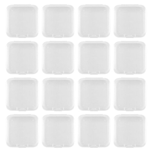16 Pack Clear Plastic Beads Storage Containers Box with Hinged Lid for Small Items, Diamond, Beads (2.2X2.2X0.79In)