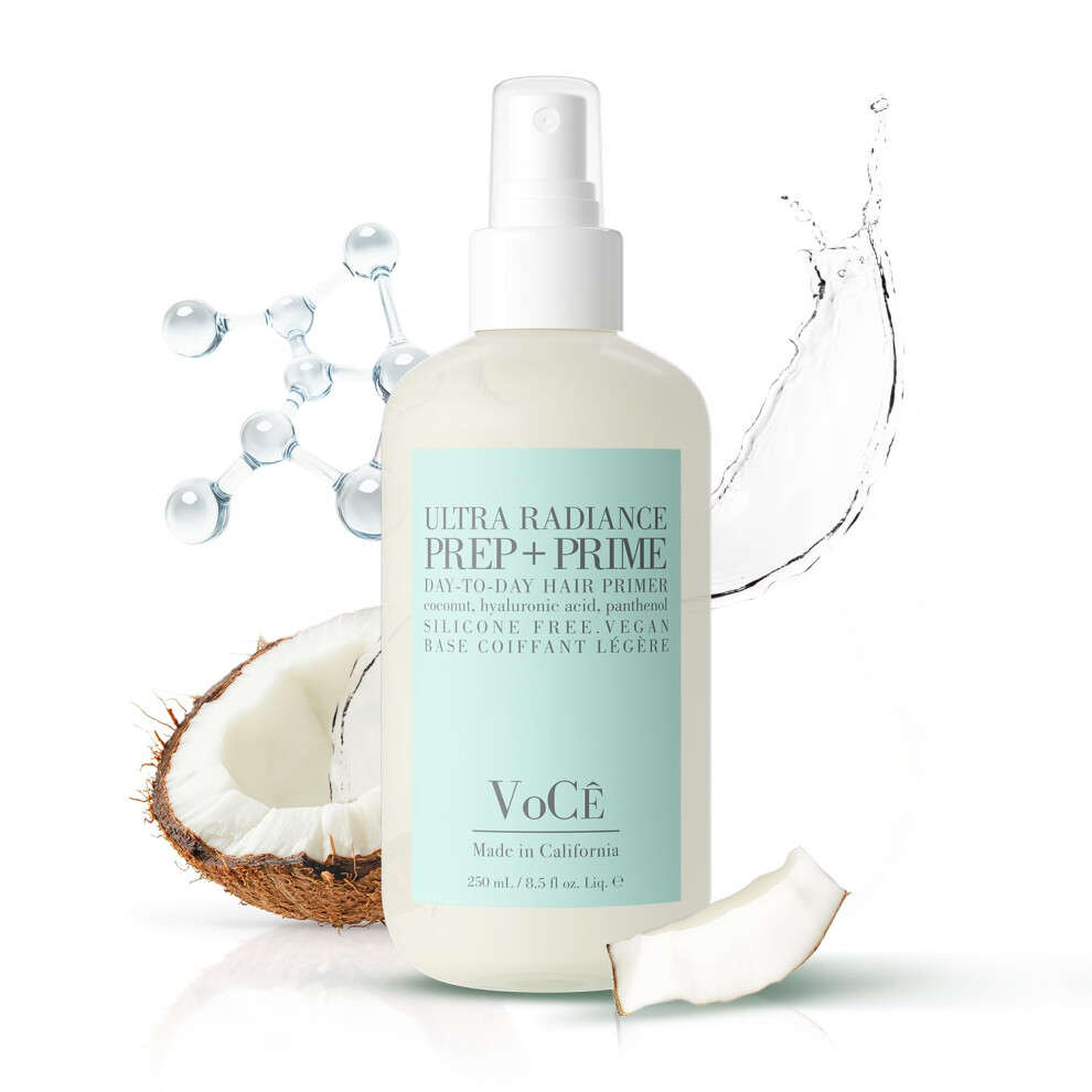 Voce Haircare Voc Haircare - Vegan Prep + Prime Blowout Spray | Shine, Style Retention, Heat Protection, Hydrating, Anti-Frizz, Non-Toxic, Cruelty-Free, Vegan Hairc