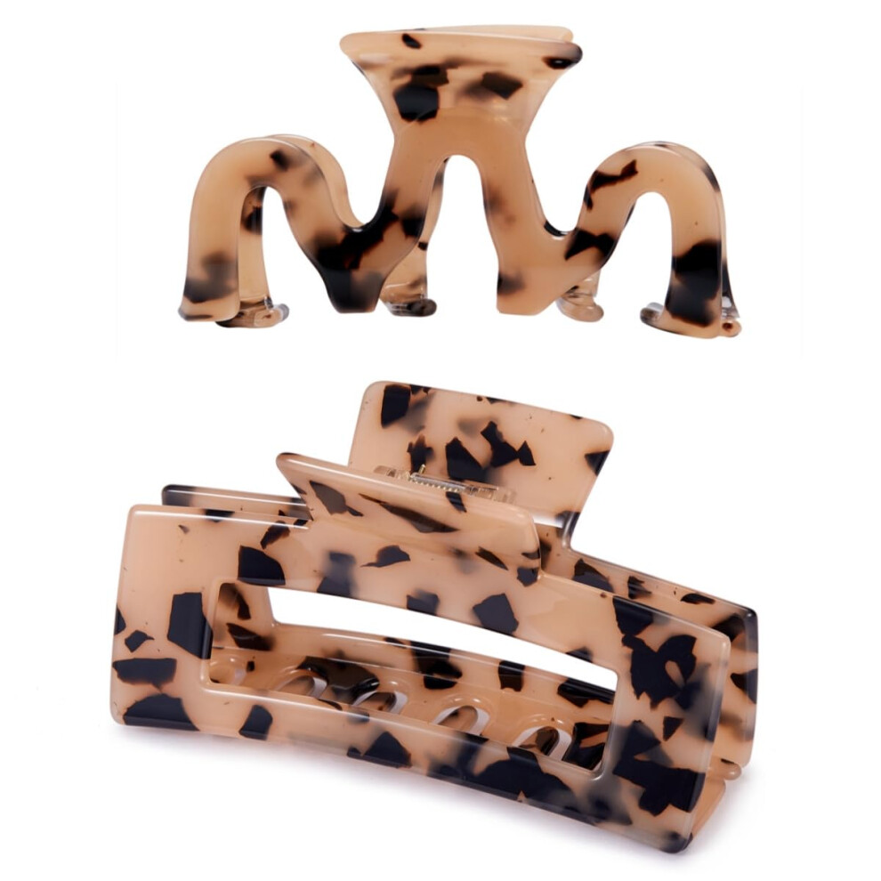 Sinide Cellulose Acetate Hair Clips 3.5 Inch, 4.1 Inch Large Tortoise Shell Celluloid Claw Clips For Women Ladies, Fashion Hair Barrettes Accessories