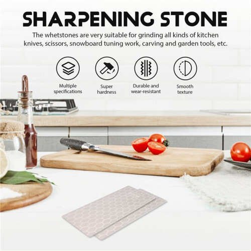 2PCS Diamond Sharpening Stone, Whetstone Honeycomb Surface Diamond Sharpener Plate with Non-Slip Base(600/1200 Grit) 1